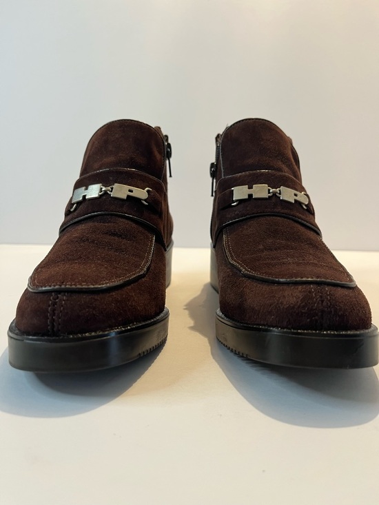Hush Puppies Shoes - Hush Puppies Brown Suede Ankle Booties with Metal Bit